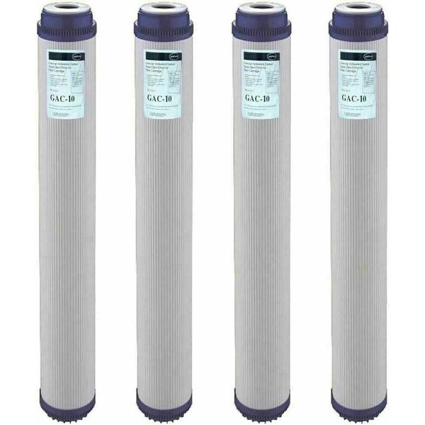 20" x 2.5" GAC Carbon Water Filter (4) Granular Activated Whole House Cartridges