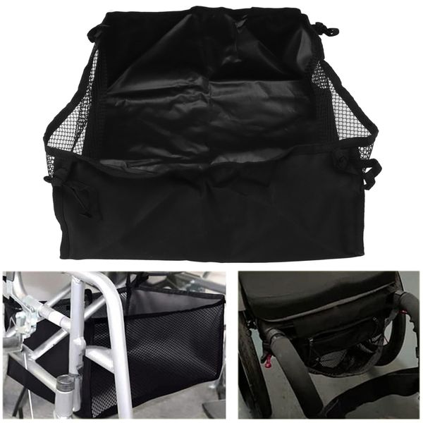 Wheelchair Underneath Bag, Movable Under Seat Basket for Rollator Walker Sturdy 600D Oxford Cloth Storage Bag