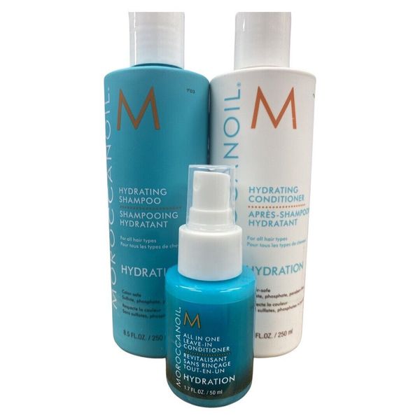 Moroccanoil  Hydrating  Shampoo & Conditioner  Set  with All In One Leave In 1.7