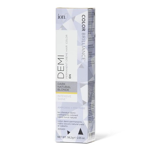 Ion Intensive Shine 6N Dark Natural Blonde Demi Permanent Creme Hair Color 6N Dark Natural Blonde