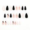 Bufenia Pink Almond False Nails 24Pcs Press on Stiletto Nails Full Cover Fake Nails for Women and Girls (D)