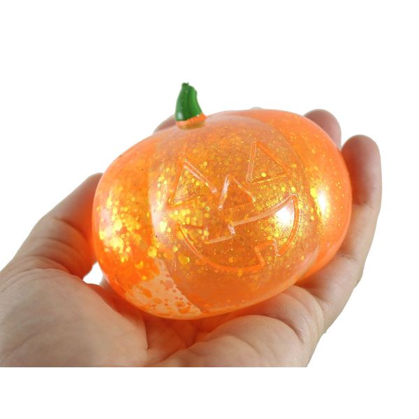 1 Boxed Realistic Pumpkin Jack o Lantern Sugar Ball - Thick Glue/Gel Stretch Ball - Molasses Syrup Ultra Squishy and Moldable Slow Rise Relaxing Sensory Fidget Stress Toy Halloween