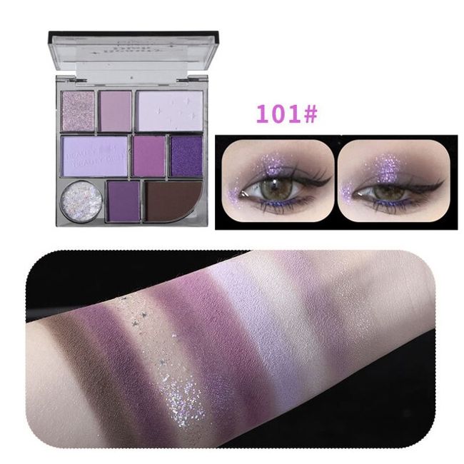 Bright Color Honey Skin Purple Green Pearl Matte Palette Set 9 Color Shadow Makeup Tools Women Beauty Cosmetics Gift