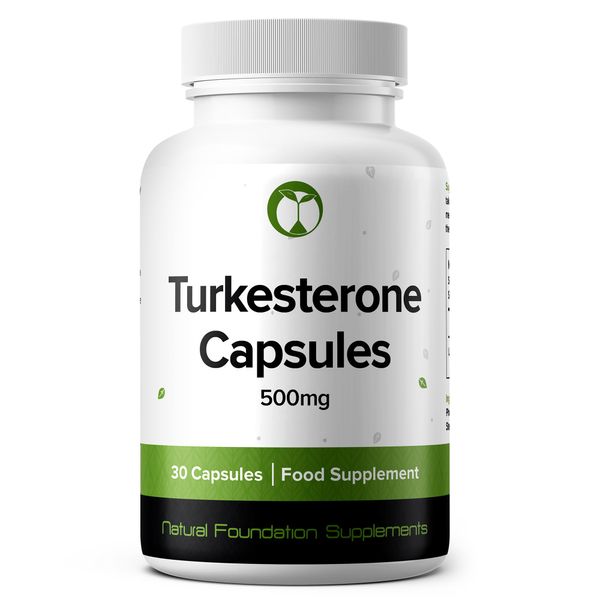 Turkesterone 500mg | Ajuga Turkestanica Extract Standardized 10% | 30 Potent High Strength Capsules | 3rd Party Lab Tested for Quality & Purity | Made in The UK (30)