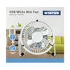 Status Portable USB Powered 4" Desk Mini Fan - White Metal