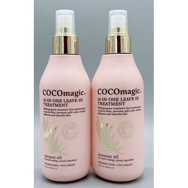 COCOmagic 10-in-One Coconut Oil Leave-In Treatment 8 fl oz Lot of 2 New