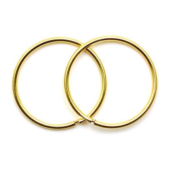 Arranview Jewellery 9ct Gold 14mm Plain Sleeper Hoops (1 Pair)