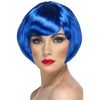 Smiffys Babe Bob Wig with Fringe - Blue