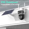 Sansco Solar 4MP Wireless Security Camera WIFI 2-Way Audio Dual-Lens PTZ Camera