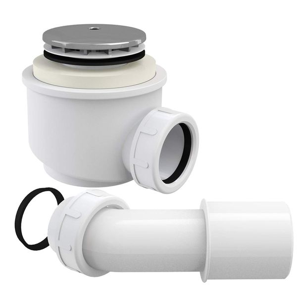Ablaufgarnitur/Ablauf 52mm Dusche Siphon Duschtasse Duschwanne ABS Abdeckplatte in chrom