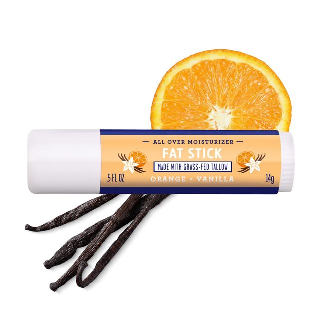 FATCO Fat Stick and All Purpose Moisturizing Stick for Dry Areas on your Face, Lips, and Body – Orange + Vanilla (0.5 oz)