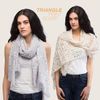 Basic Sense Small Triangle Silver Foil Print Scarf, Light Grey