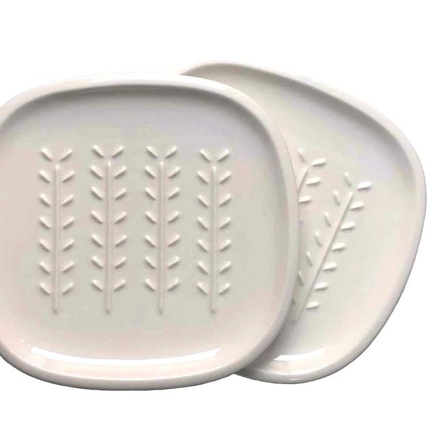 TOJIKI TONYA Toast Plates, White, Set of 2