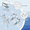 Tandefio 2 Pcs 4 B Vent Adjustable Wall Strap Pellet Vent Wall Strap Round Gas Vent Pipe Strap Galvanized Rigid Split Ring Hanger, Silver