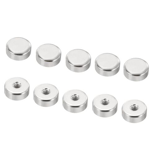 PATIKIL 10pcs M4 Cap Nuts Acorn Nut Screw Cap Insert Bolt Cover Flat Female Thread Hardware Accessories Lamp Light Fixture Silver Tone