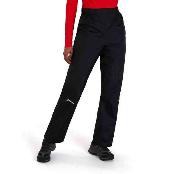 Berghaus Damen Deluge Wasserdicht Überhose, Langlebige, Bequeme Regenhose, Schwarz, M