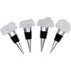 Clear Quartz Crystal Stone Metal Wine Bottle Stopper