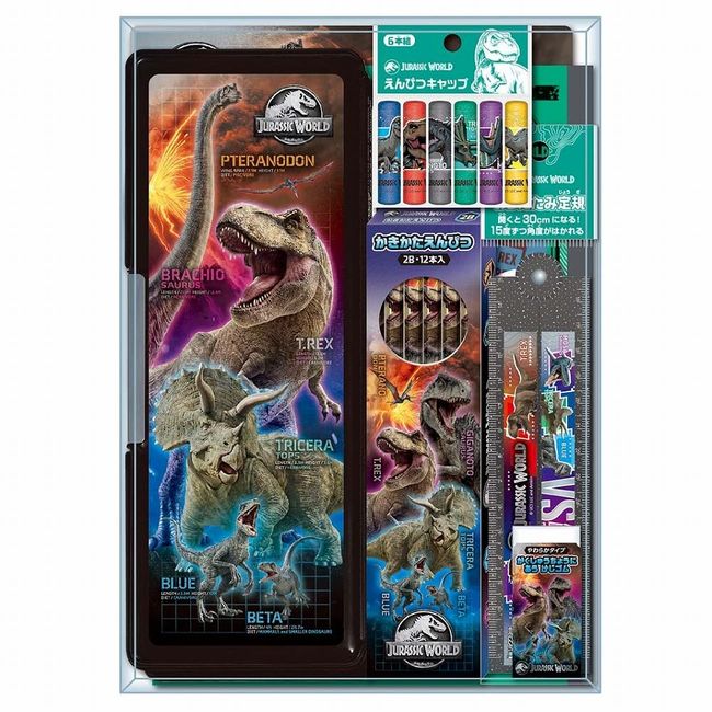 Showa Note 950527M02 Jurassic World Gift Set, Stationery Set, Crystal Case Type