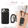 HanaRo iPhone16 Black iPhone 16 Case Smartphone Case with Mirror Quilted Back Pocket
