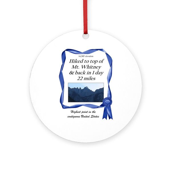 CafePress Mt. Whitney Round 4" MDF Holiday Ornament