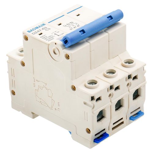 Baomain 3 Pole Miniature Circuit Breaker, DZ47-63 C3 400V 4 kA AC Circuit Breaker, 3P DIN Rail Mount MCB C3 (C3, 3Amp)
