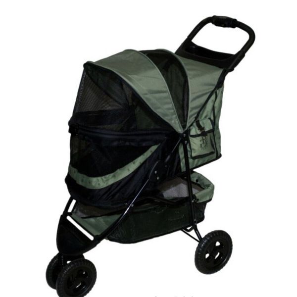 Pet Gear No-Zip Special Edition Wheel Pet Stroller Zipperless Entry Sage Green