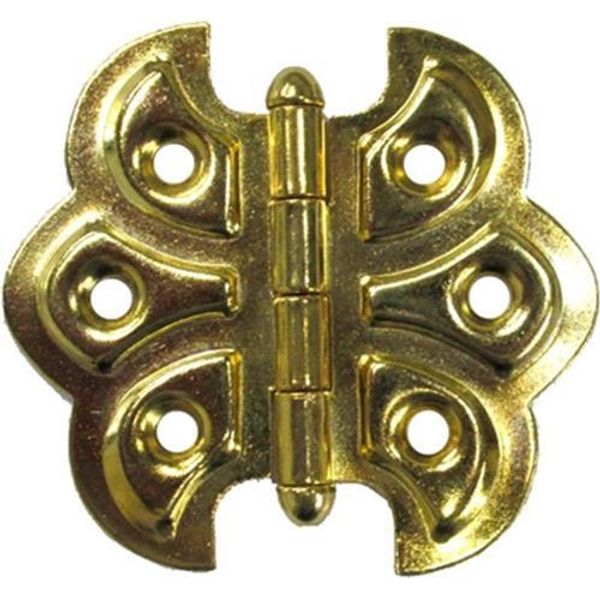 (5 Pack) Brass Plated Steel Decorative Butterfly Hinge