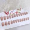 mallnoo 24pcs Medium Length Milk Coffee Simple Fake Nail Easy to Install