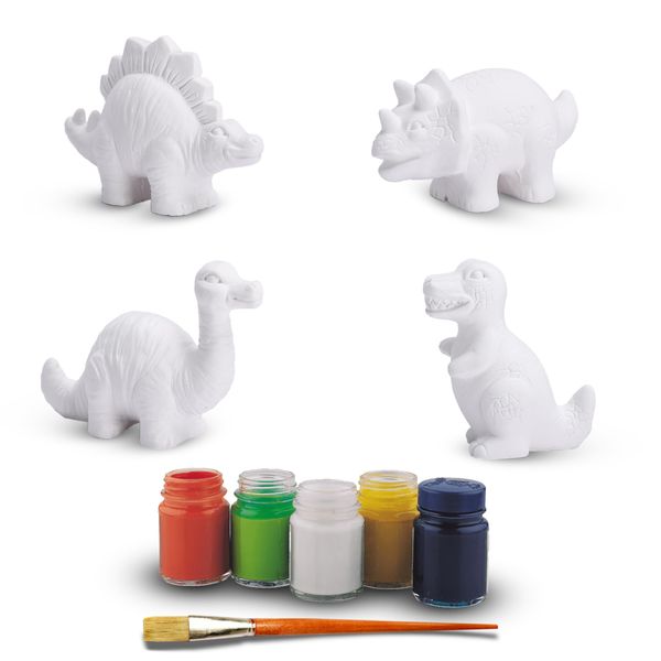 Neliblu 3D Dinosaur Toys Painting Kit - Paintable Dinosaur Figurine DIY Arts and Crafts Set - Painting Set for Kids, Dinosaur Party Favors - Dinosaur Painting Kit, Creativity Gifts for Boys and Girls