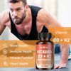 Vitamin D3 K2 Softgel 120 Capsules Extra Strength D3 K2 Supplements for Bone