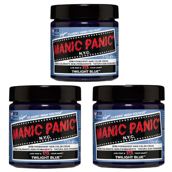 Manic Panic Bleu Crépuscule Tierversuchsfrei, Vegan & Lebendig 3 x 118ml