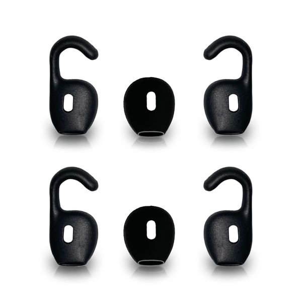 6 Pack Silicone Eargel, Earhook Black, Tips for Earphones Jabra Talk45/Stealth / Boost Bluetooth Headset Headphones Earphone Accessories Pack