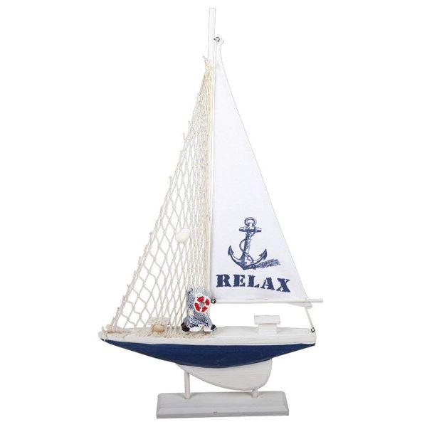 decopartners.eu Relax Sailing Ship, Blue / White, 57 cm