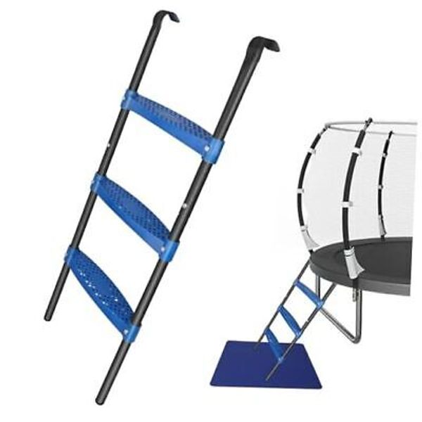 Trampoline Ladder 39inch Long, 3 Step Trampoline Steps with Blue 3 Step