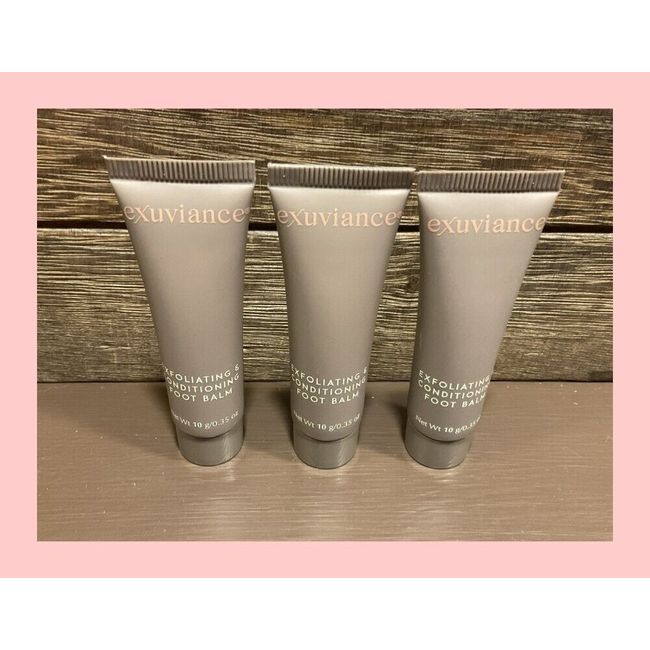 3 x Exuviance Exfoliating & Conditioning Foot Balm .35 oz/10 g each  Mini Size