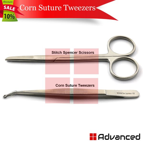 Surgical Stitch Spencer Scissors Cutting Suturing Forceps Corn Suture Tweezers