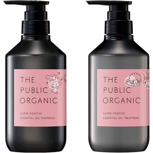 《Sanrio Character Collaboration》 The Public Organic Shampoo &amp; Treatment Trial Volume Set [Super Positive] Damage Repair My Melody My Sweet Piano 260mL + 260mL