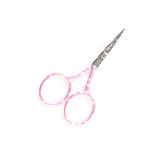 The Quilted Bear Polka Dot Embroidery Scissors - Small Sharp 3.5" Blades for use as Embroidery, Cross Stitch, School, Applique or Nail Scissors with Your Choice of Two Colours! (Pink)