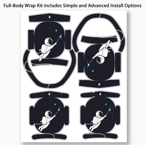 DesignSkinz - Skin Decal Protective Scratch Resistant Vinyl Wrap - Compatible with AirPods Max Headphones - Cute Cartoon Astronaut in Space V2