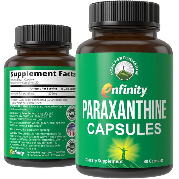 Paraxanthine Capsules for Clean, Jitter Free Energy. Enfinity Paraxanthine Supplement. Known for Focus, Concentration, and Productivity. Plus Great for A Pre Workout. for Men & Women. Nootropic Pills