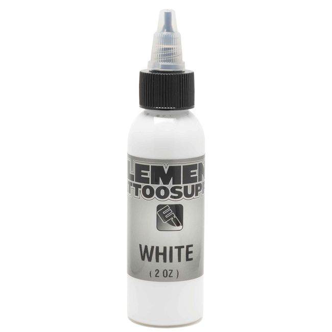 ELEMENT TATTOO SUPPLY - White Tattoo Ink for Tattooing - Bright Color Tattooing - Solid - Permanent - 2oz - Bottle (2)