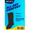 Scholl Flight Socks - Cotton Feel, Black , Size 3-6, 1 Pair