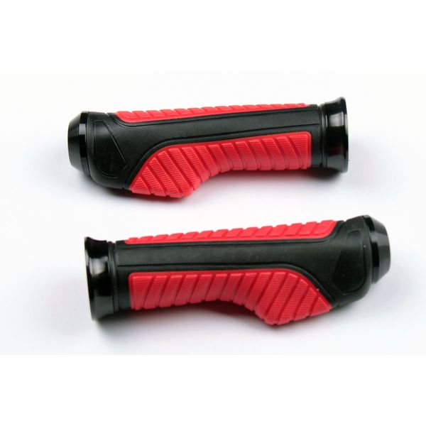 MotorToGo Red Aluminum Handlebar Gel Hand Grips W/End Cap Compatible for 2007 Buell Firebolt XB12R