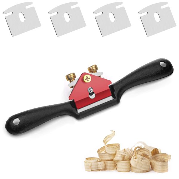 JJQHYC Adjustable Spokeshave Flat Base Woodworking Spokeshaves Wood Planer Woodworking Trimming Hand Tools DIY Accessories