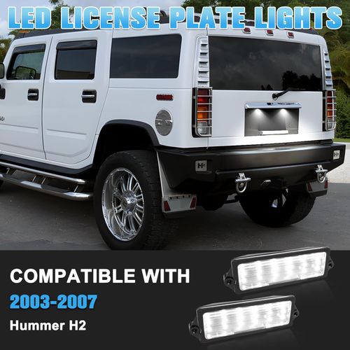 Centika LED License Plate Lights Rear Tag Lamp Compatible with 2003 2004 2005 2006 2007 Hummer H2 6000K White Licence Plate LED Light Assembly Number Lamp Plug & Play, Pack of 2