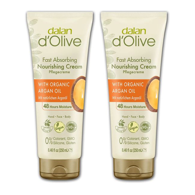 Dalan d'Olive Argan Oil Care Cream 250 ml Tube Set of 2