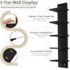 5 Tier Wall Shelf Unit with Hooks, Vertical Column Utility Shelving for Home Dec
