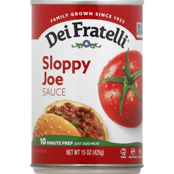 Dei Fratelli Sloppy Joe Sauce (15oz - 12 pack) - Vine-Ripened Tomatoes - No Water, No Corn Syrup, Non GMO, Gluten-Free