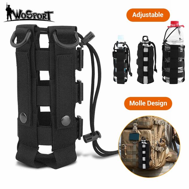 Sports Water Bottles Pouch Bag Tactical Drawstring Molle Bottle