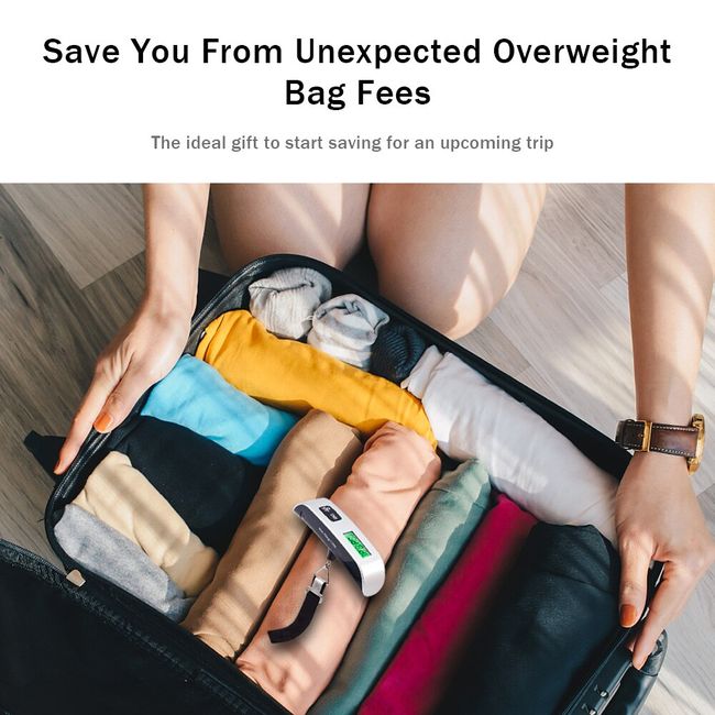 PORTABLE 50kg Digital Travel Handheld Weighing Luggage SCALES Bag